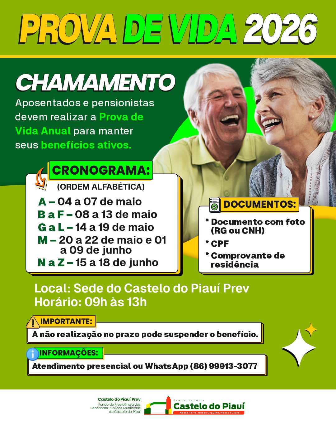 Prova de Vida 2026: Aposentados e Pensionistas Devem Comparecer Conforme Cronograma